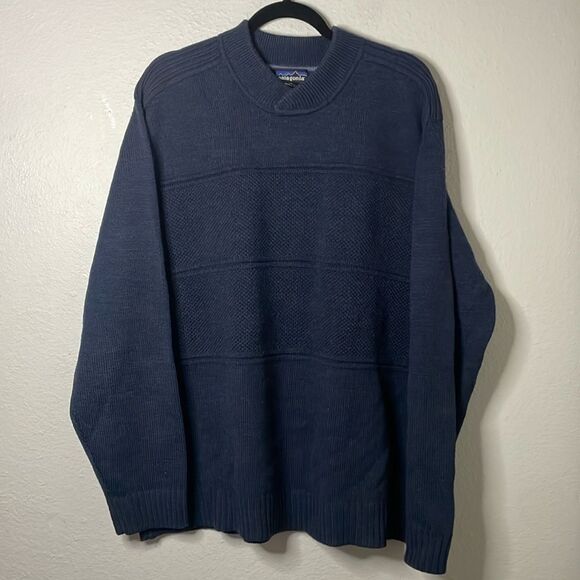 Patagonia Other - PATAGONIA Sweater Mens Medium Blue Wool Pullover Jumper Long Sleeve V-Neck